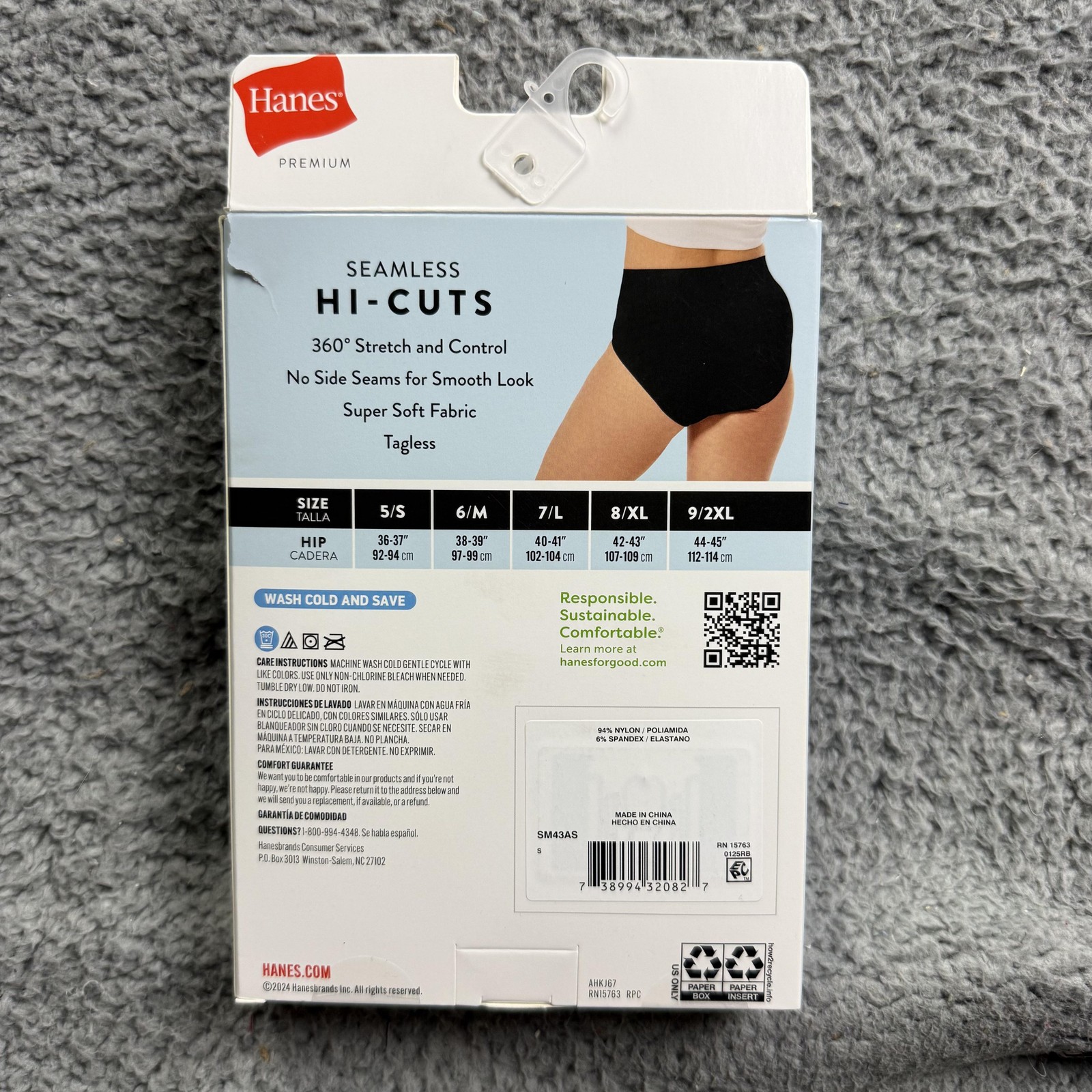 Hanes Premium Seamless Smoothing Hi-Cuts Womens 5/S 3 Pack Tagless Underwear