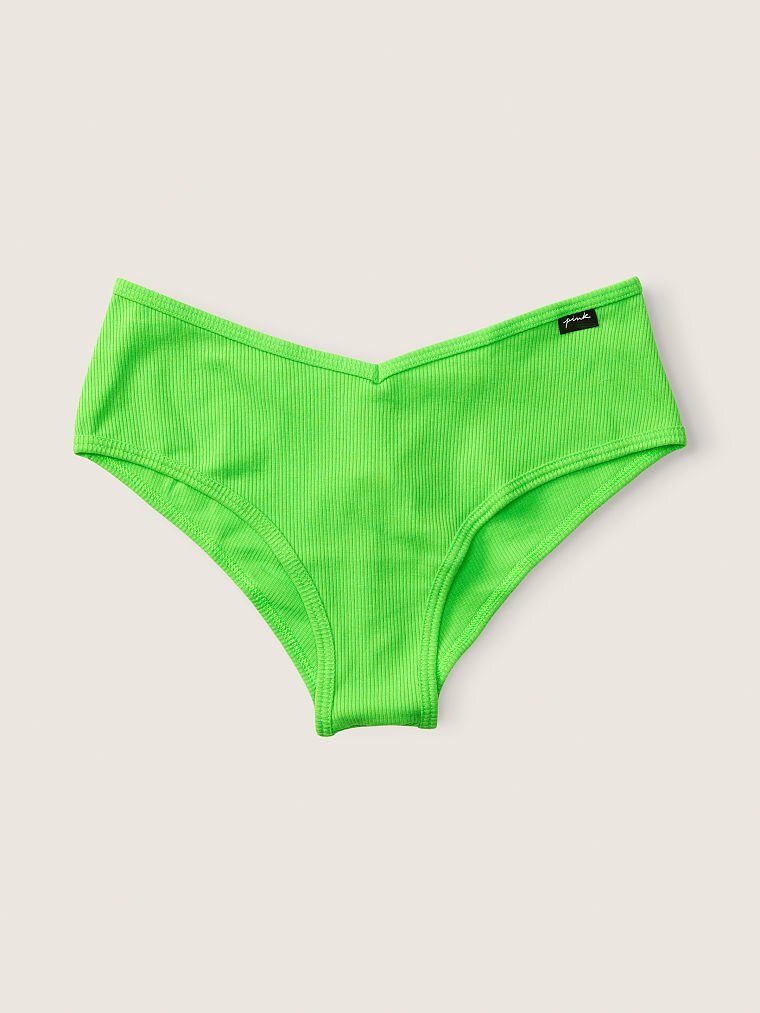 Victoria’s Secret Sexy PINK LOGO V-Cut Bright Kiwi Green Cheekster Pantie NWT