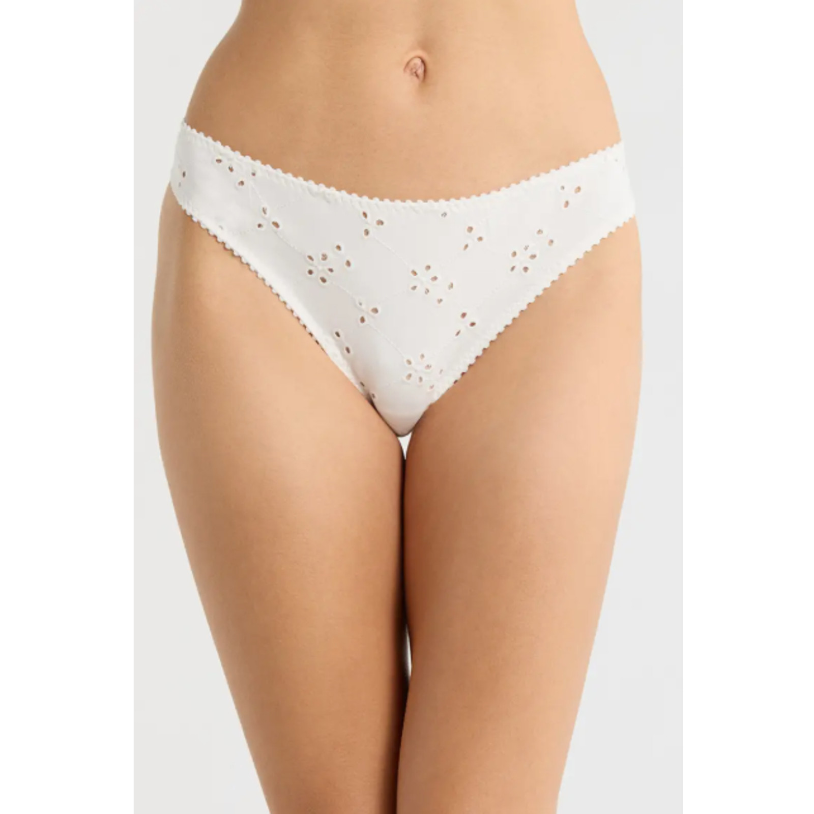 Free People Thong Panties Womens Medium White Eyelet Lace Intimately Homegrown