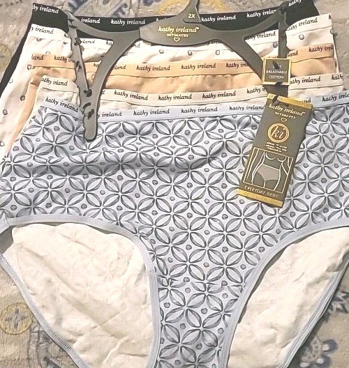 Kathy Ireland Intimates Everyday Brief Breathable Cotton/Spandex 5 Pack 2X