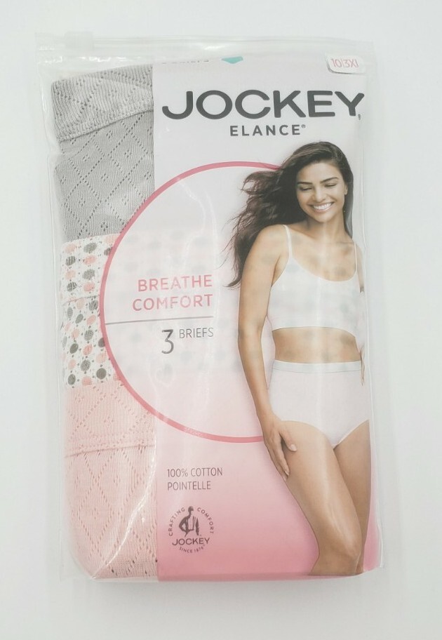 Jockey 3-Pack Breathe Comfort Brief Panty 10/3XL Underwear 100% Cotton New