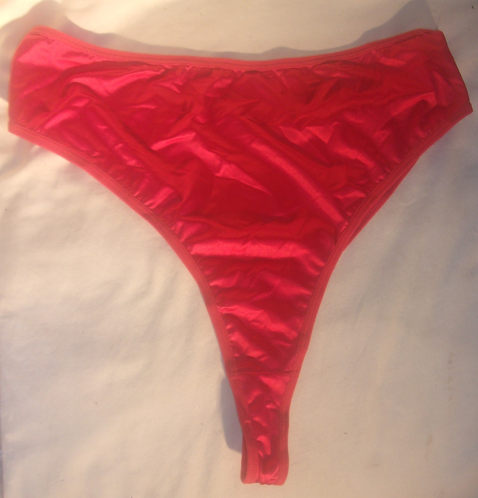 SEXY NEW ANNA BRAND HIGH LEG 90s STYLE RED THONG PANTIES SIZE LARGE