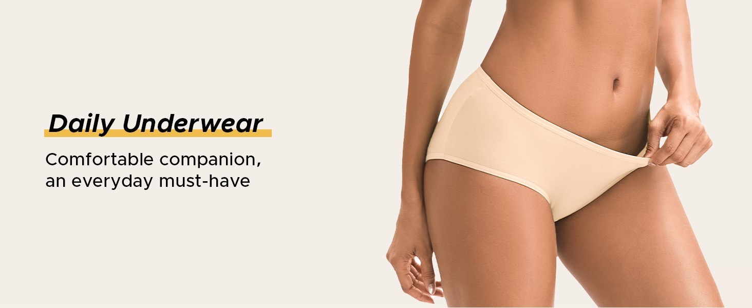 INNERSY Womens Hipster Panties Cotton 6 Pack Regular Size Small Underwear