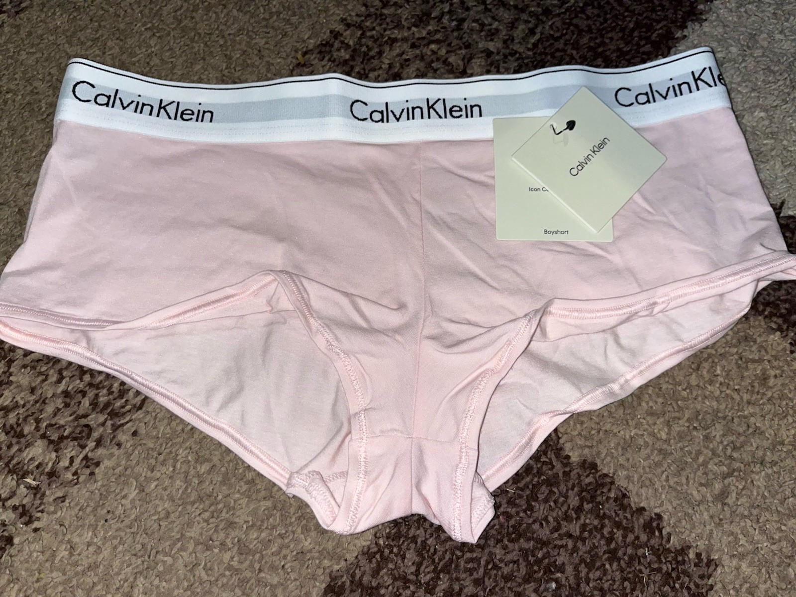 NWT Calvin Klein Icon Cotton Modal BOYSHORT Panty F3788 Pink Large $24