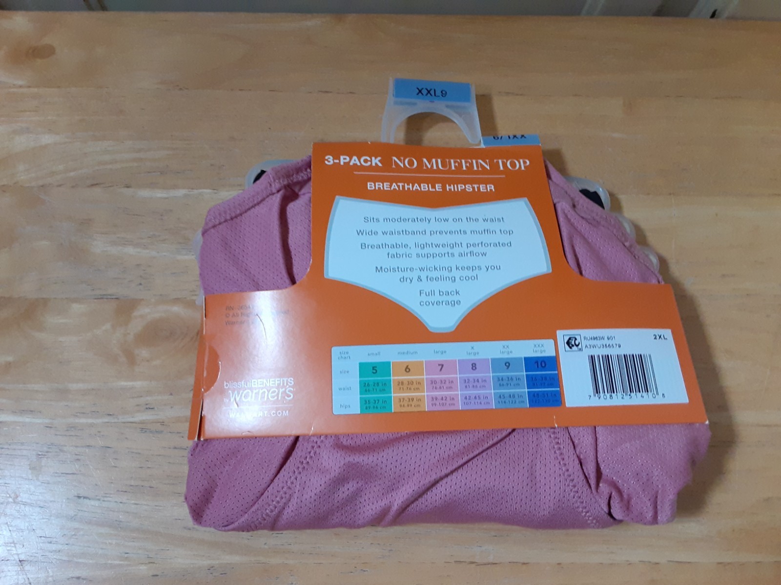 Warner’s Blissful Benefit Woman’s Hipsters (3 Pair) Size XXL (9) NEW WITH TAGS