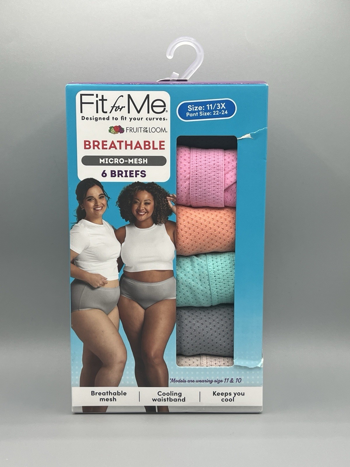 6-Pack FIT FOR ME Women’s Plus Size 11/3X Micro-Mesh Briefs Fruit of the Loom