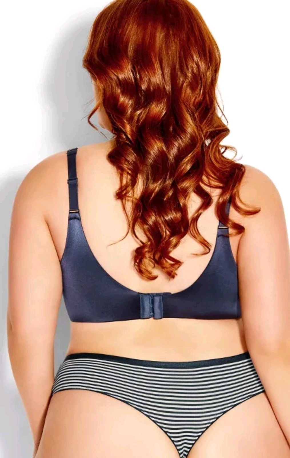 City Chic Ladies Smooth & Chic Thong Underwear size 22 Navy Stripe. 2 Pack