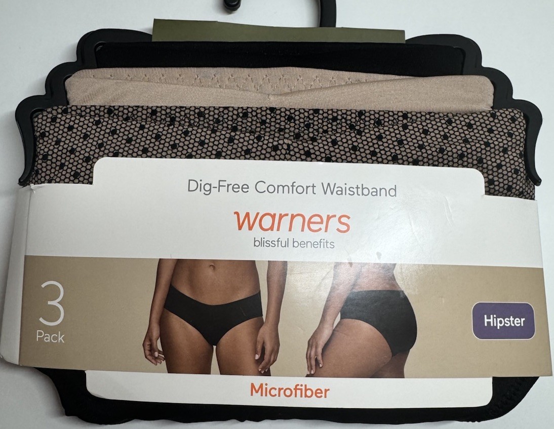 Warner’s Women’s HIPSTER Microfiber Underwear Panties Polyester Blend 3-Pair XL
