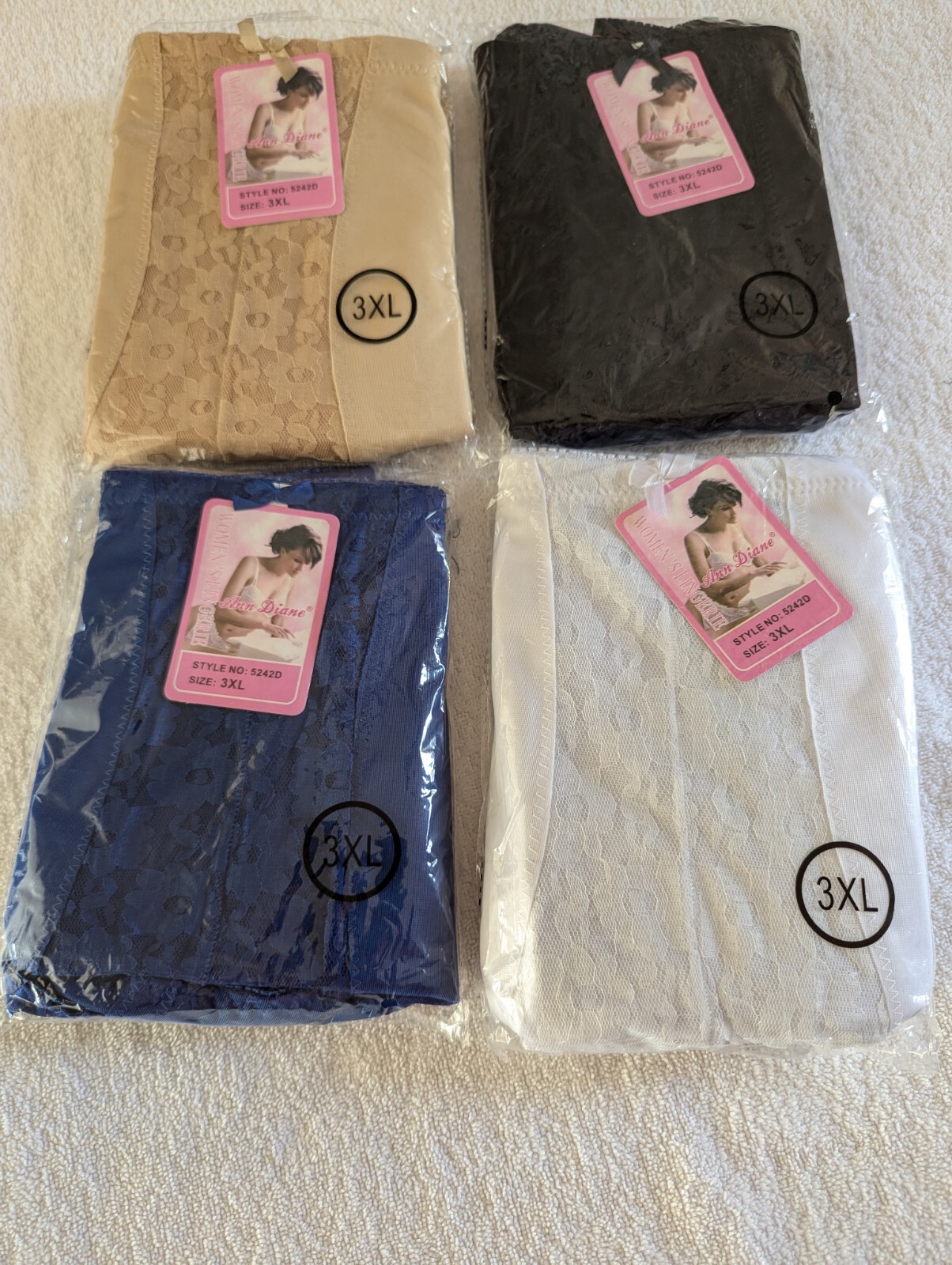 Ann Diane Ladies Briefs 3x Lot Of 4