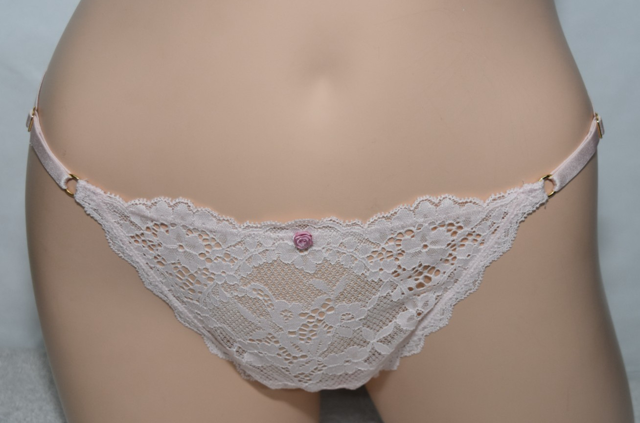 Victoria’s Secret Dream Angels Pink Lace Adjustable Mini String Bikini Panty XL