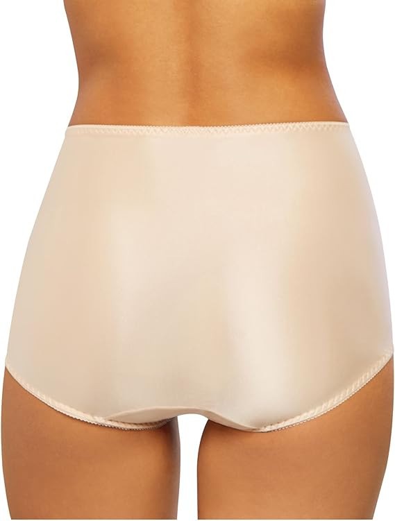 BEYOND SEXY!!! BALI BEIGE SLIPPERY SILKY SATIN AND LACE PANTIES 9 2XL NWT