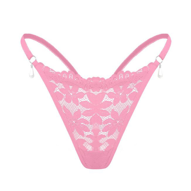 5 Pack Lot Womens See Through Lace Panties Thong G string Bikini Pearl Underwear
