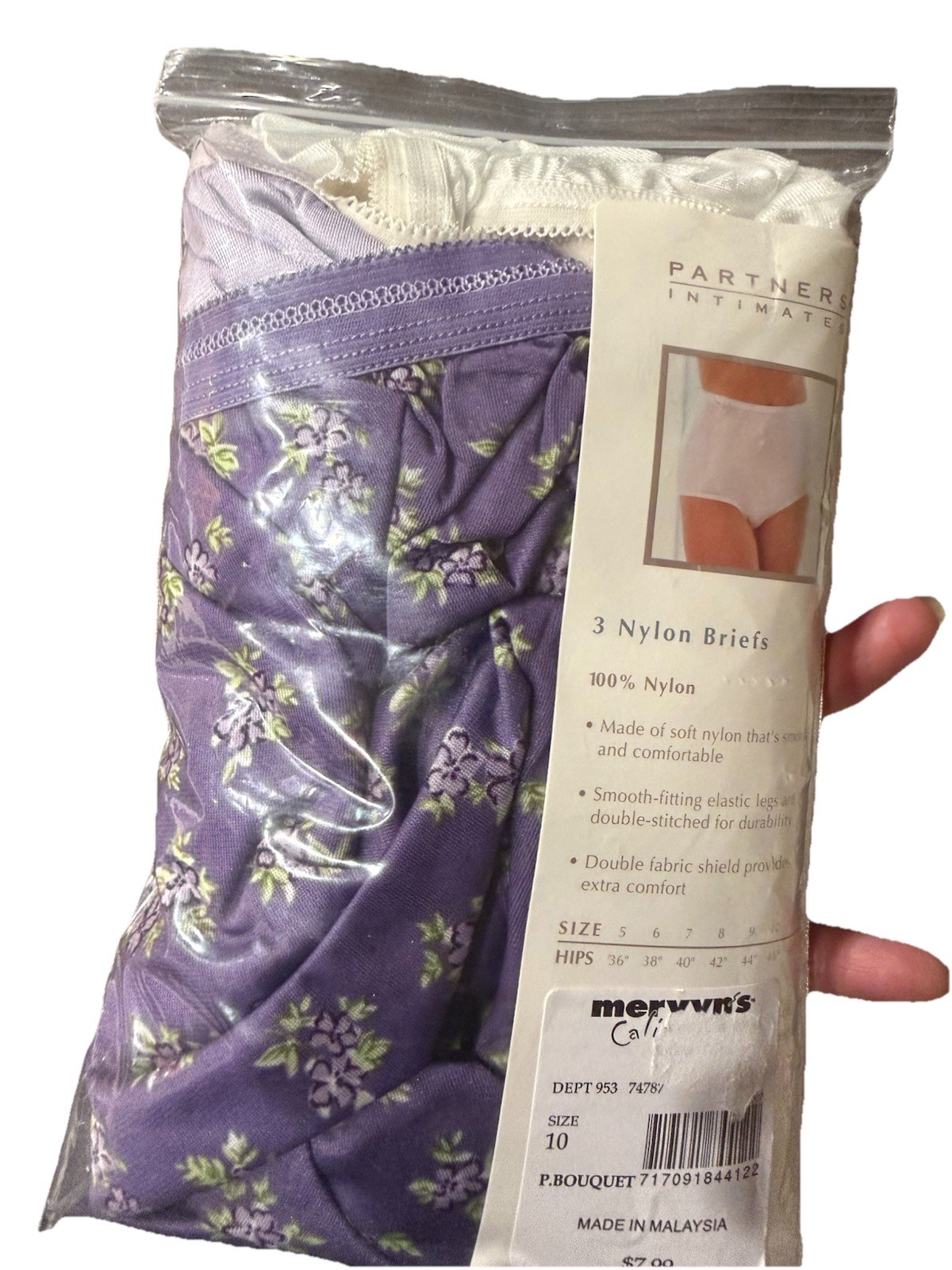 MERVYNS Partners size 10 Sensual Satin Textured Nylon Vintage Full Rise Panties