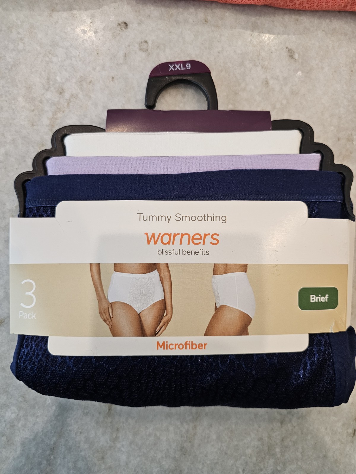 3 Warners Blissful Benefits Tummy-Smoothing Comfort Microfiber Brief 3pk 2xl