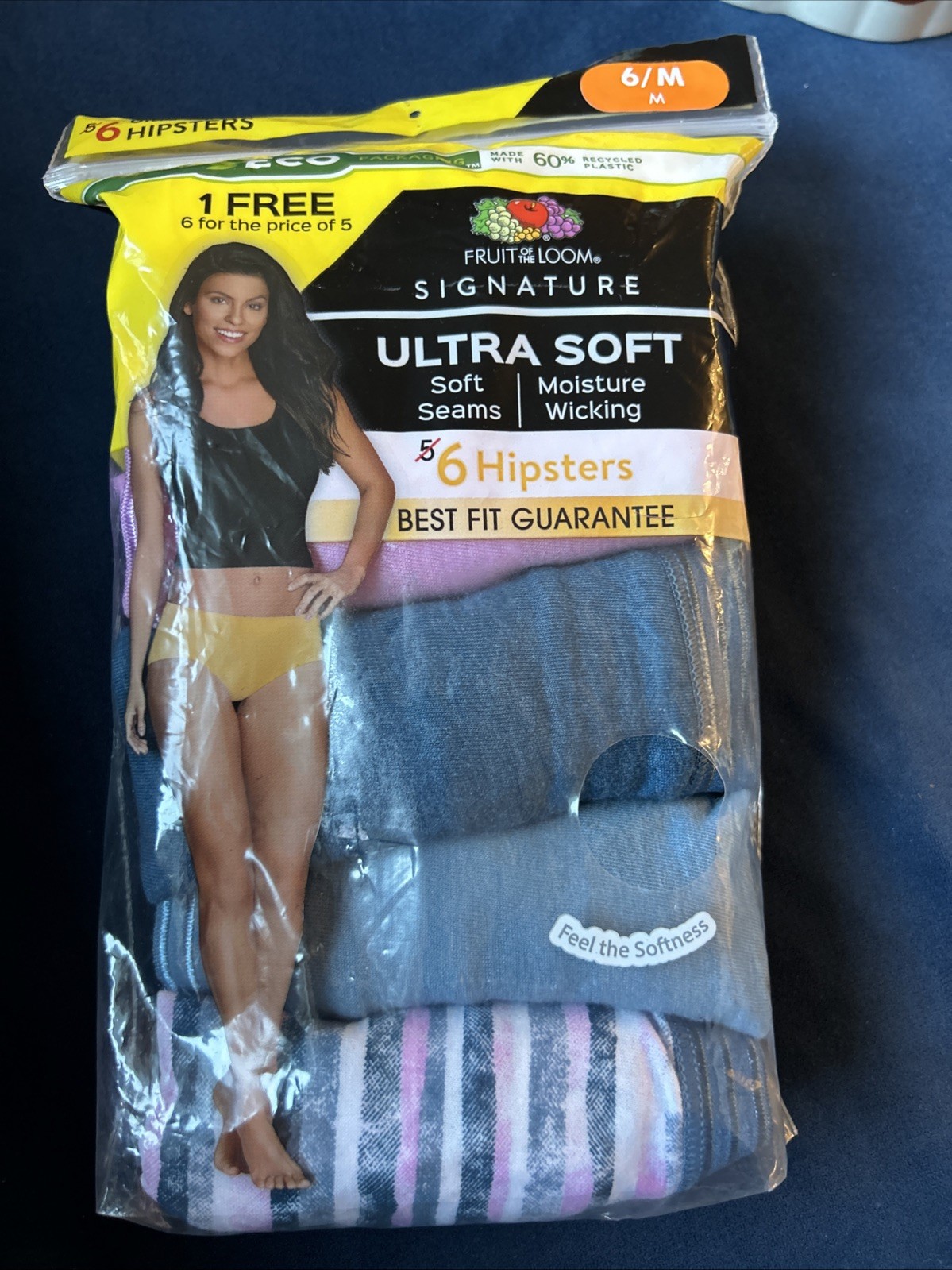 Fruit of the Loom Women’s 6 Pack Cotton Hipsters NEW Size 6/M