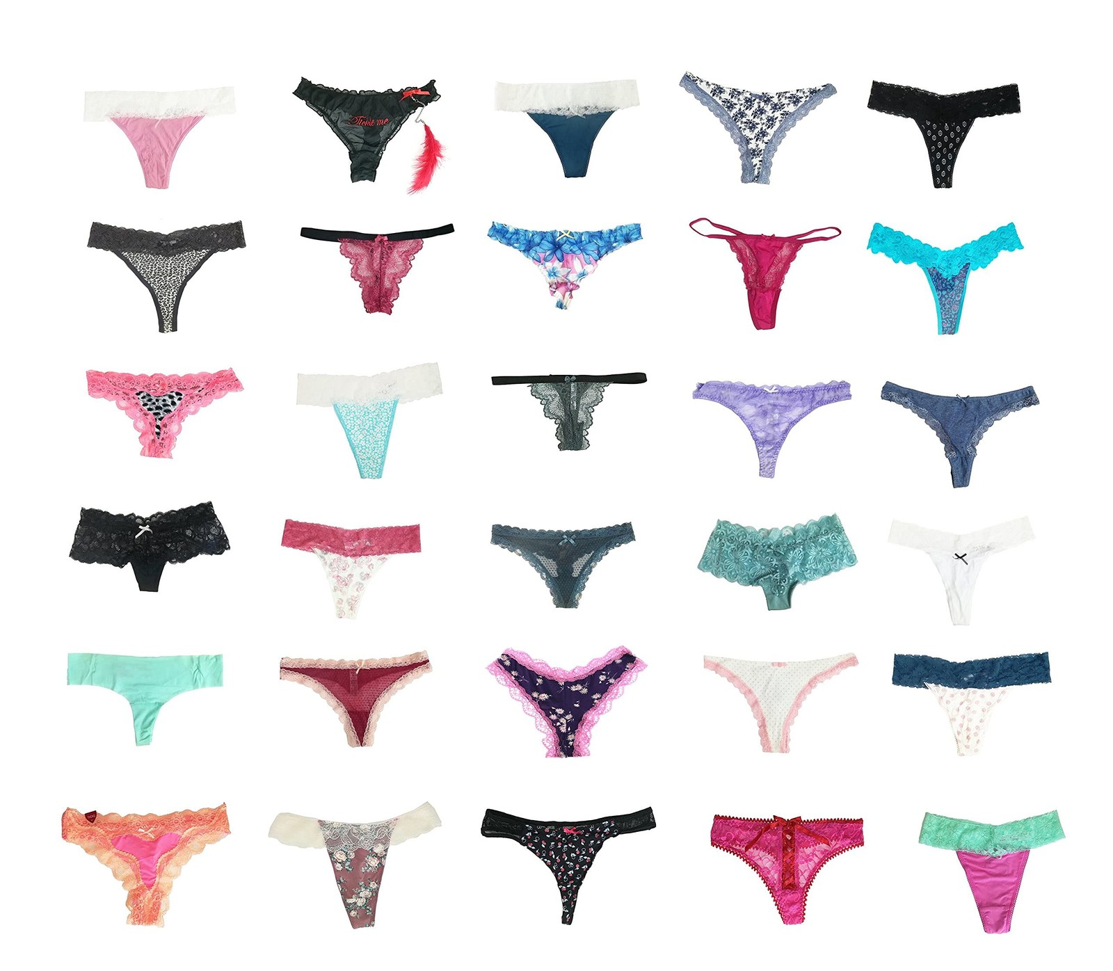 jooniyaa Women Variety of Underwear Pack T-Back Thong G-String Medium, 10pcs