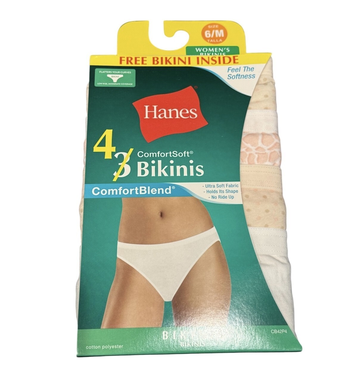 Lot Of 2 Packs Hanes Comforsoft Bikinis Size 6/M No Ride Up Tagless 8 Pair Total