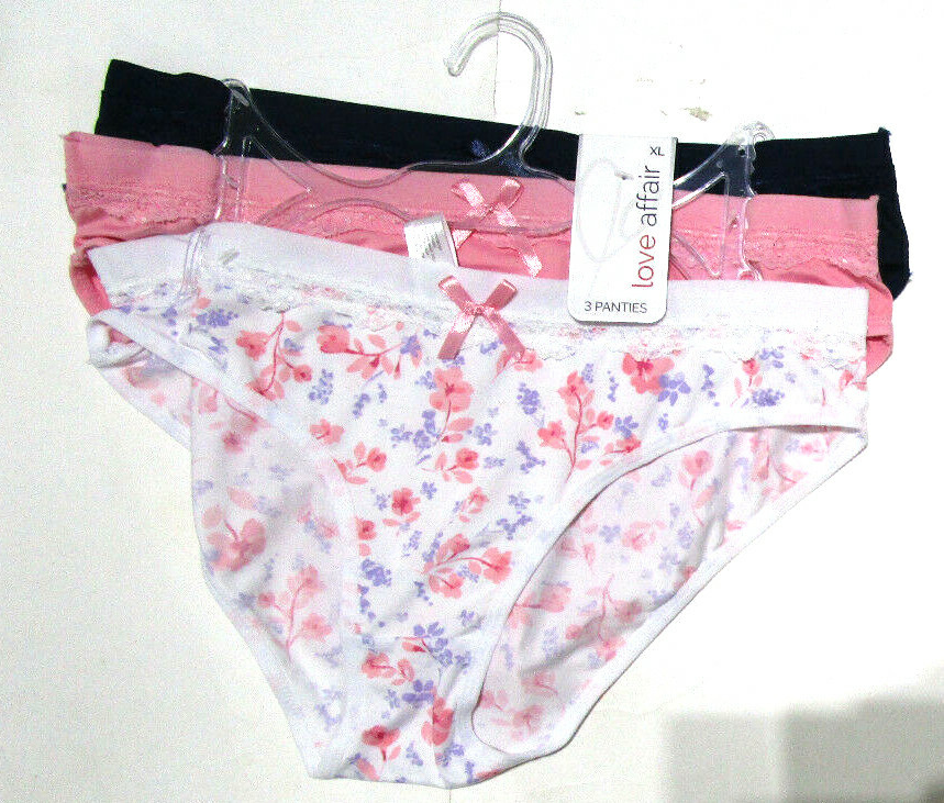 Love Affair 3-Pack Pretty Woman Sexy Panties, New Assorted Color Intimates Sz XL