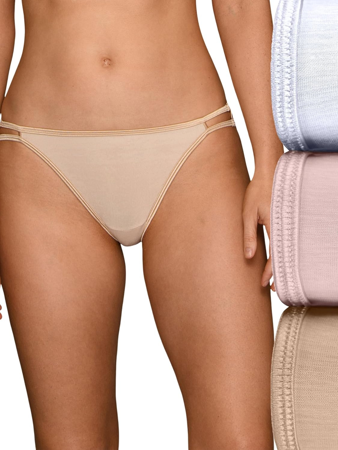 Women’S Illumination String Bikini Panties, Silky Stretch & Satin Trim