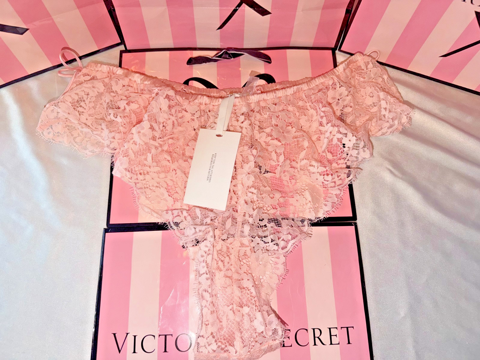 Atelier For Victoria’s Secret Lace High Waist Lace Satin Bows Panty