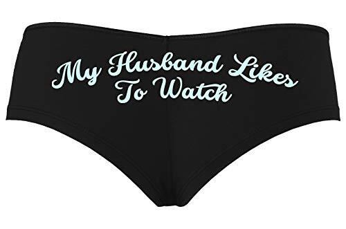 Knaughty Knickers My Husband Likes to Watch Swinger Black Boyshort Panties