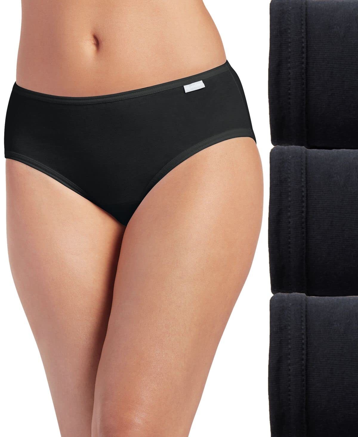 Jockey 296206 Women’s Underwear Elance Hipster – 3 Pack, Black, 6