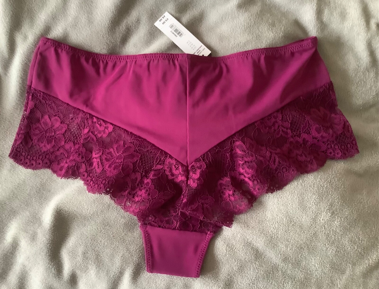 ANN SUMMERS – “Sexy Lace Planet” Burgundy Knickers Short Style Size 8 – BNWT