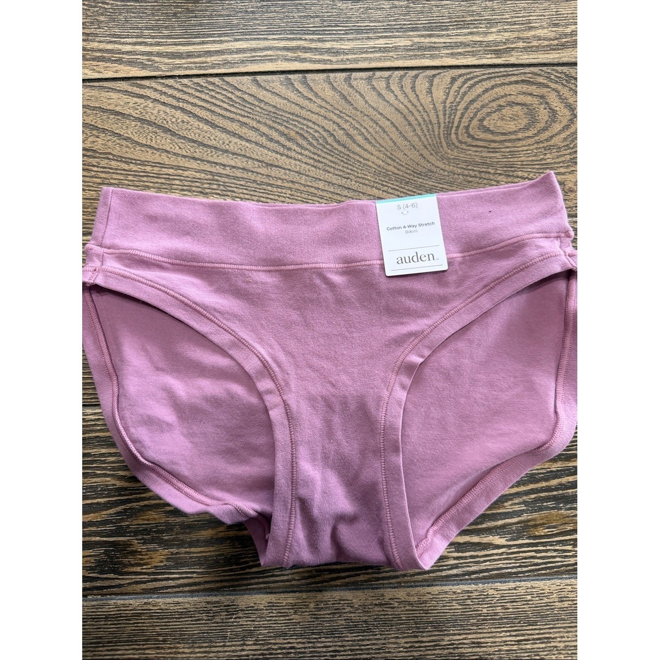 Auden Women’s Briefs in Dusty Mauve Small 4-6 Cotton 4-Way Stretch Bikini