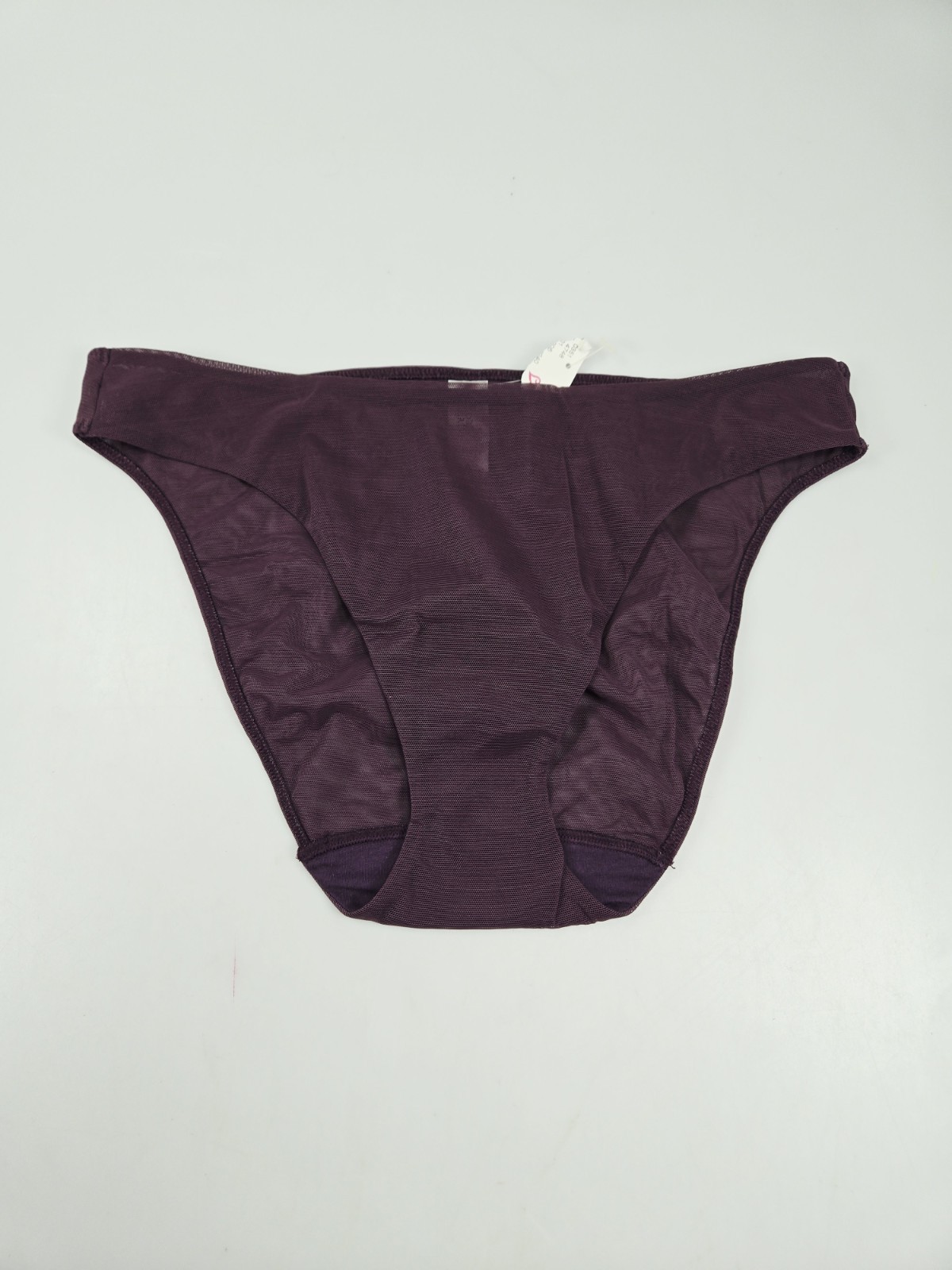Vintage Victorias Secret Mesh High Cut Bikini Panty Purple Low Rise NWT Lg Y2K