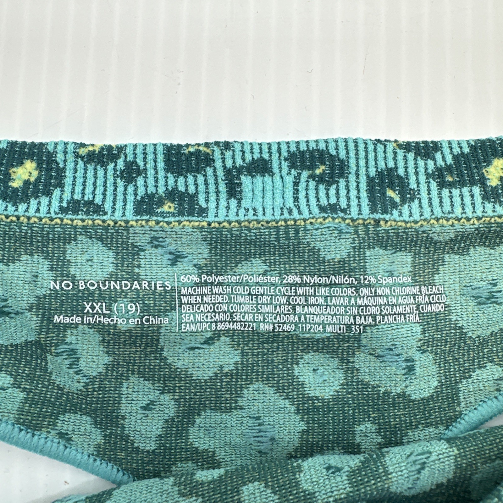 No Boundaries NOBO XXL Thong Panties Set of 3 Cheetah, Black, Green {23}