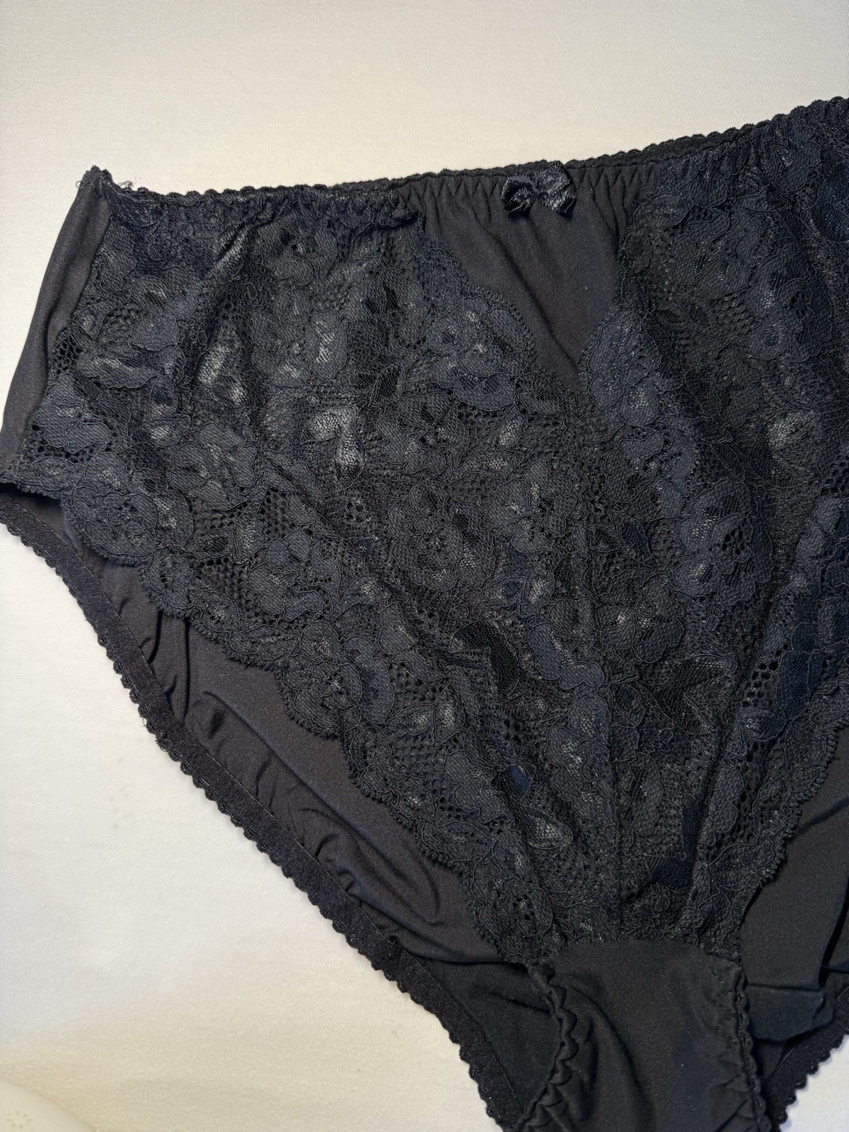 Vtg 90’s SECRET TREASURES SATIN and LACE Front Nylon Brief Panties sz XL
