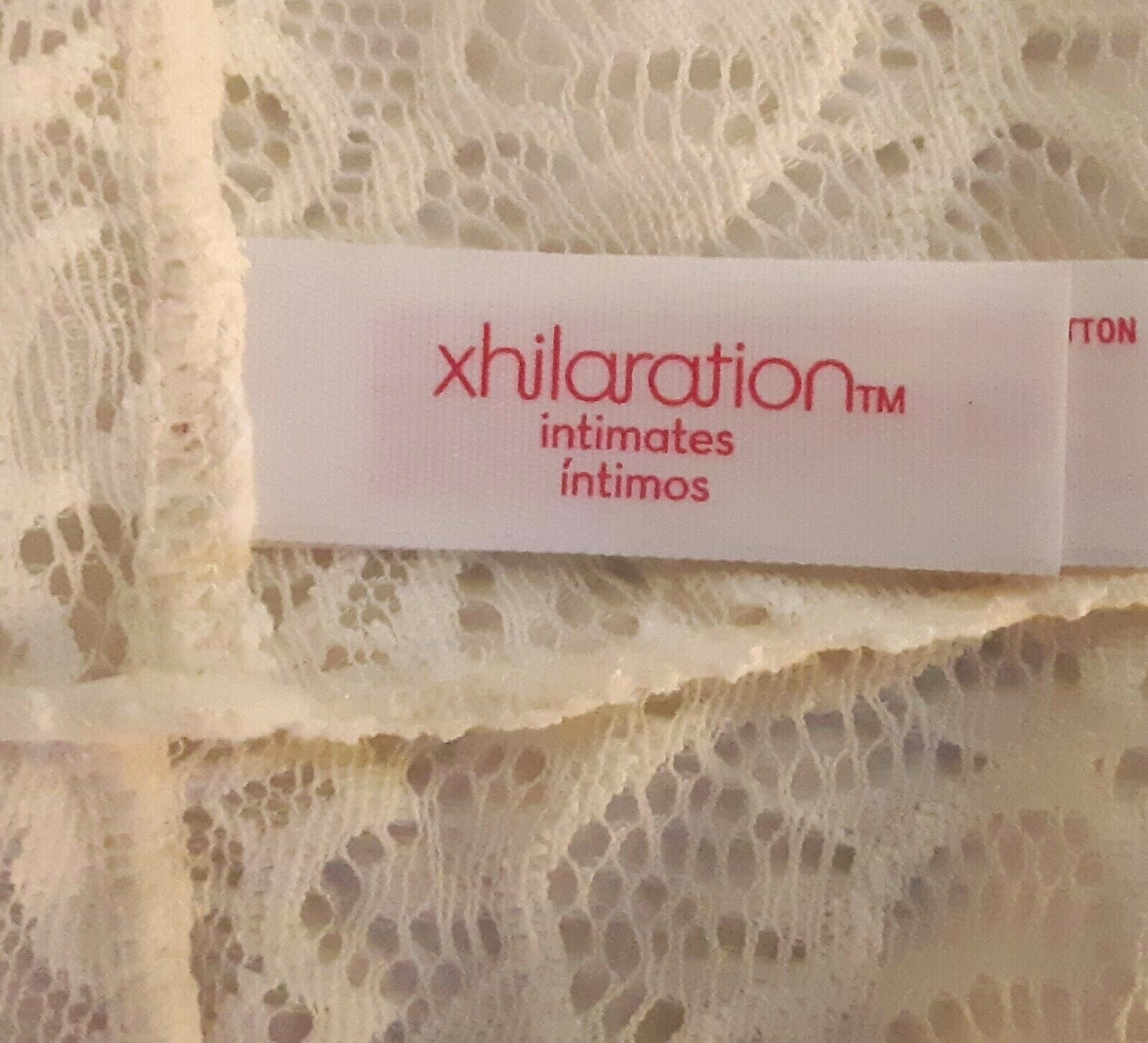 Xhilaration Womens Boyshort Size L XL Wide Lace Cheeky Almond Cream Panties NWT