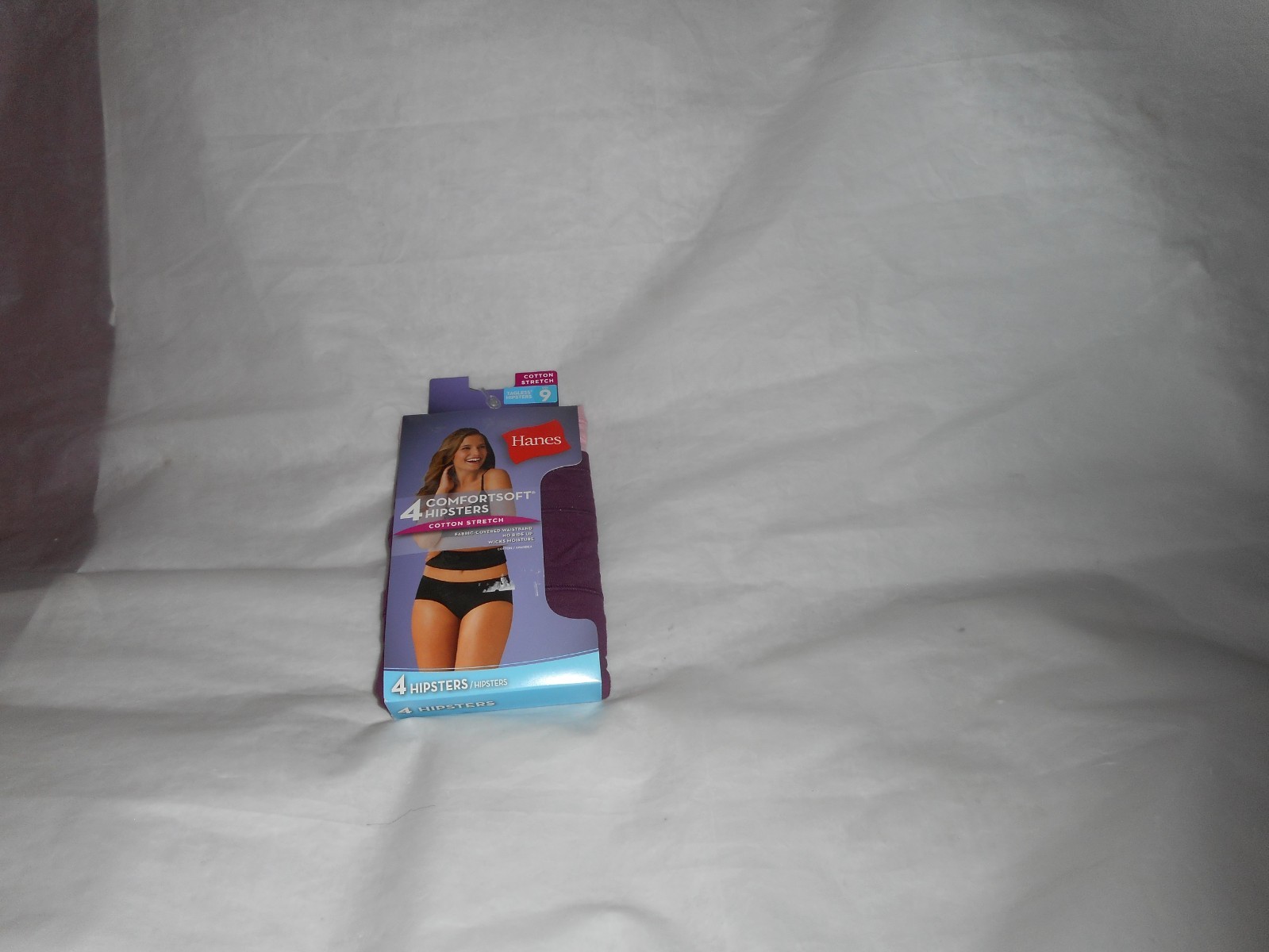 Hanes 4 Pack Comfortsoft Burgandy Hipster Women’s Cotton Stretch Panty Size 9