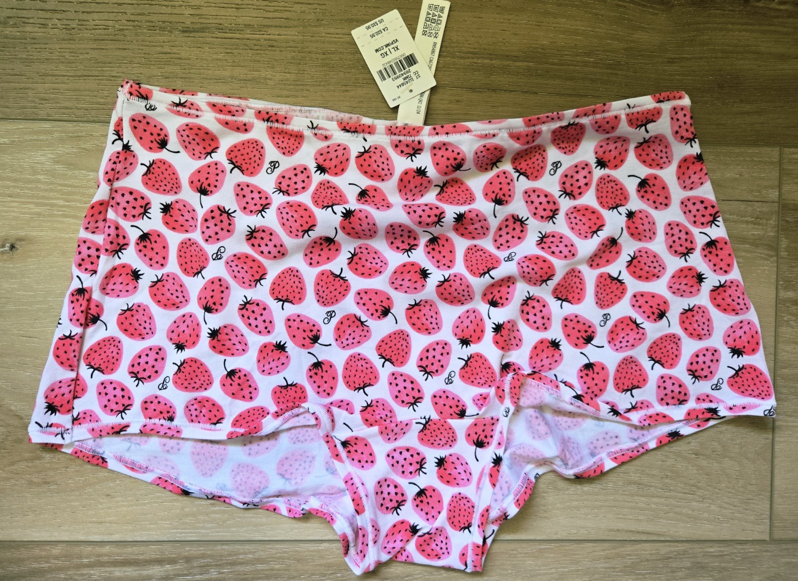 NWT Victoria’s Secret PINK Strawberries Soft Cotton Boy Short Boxer Panties XL
