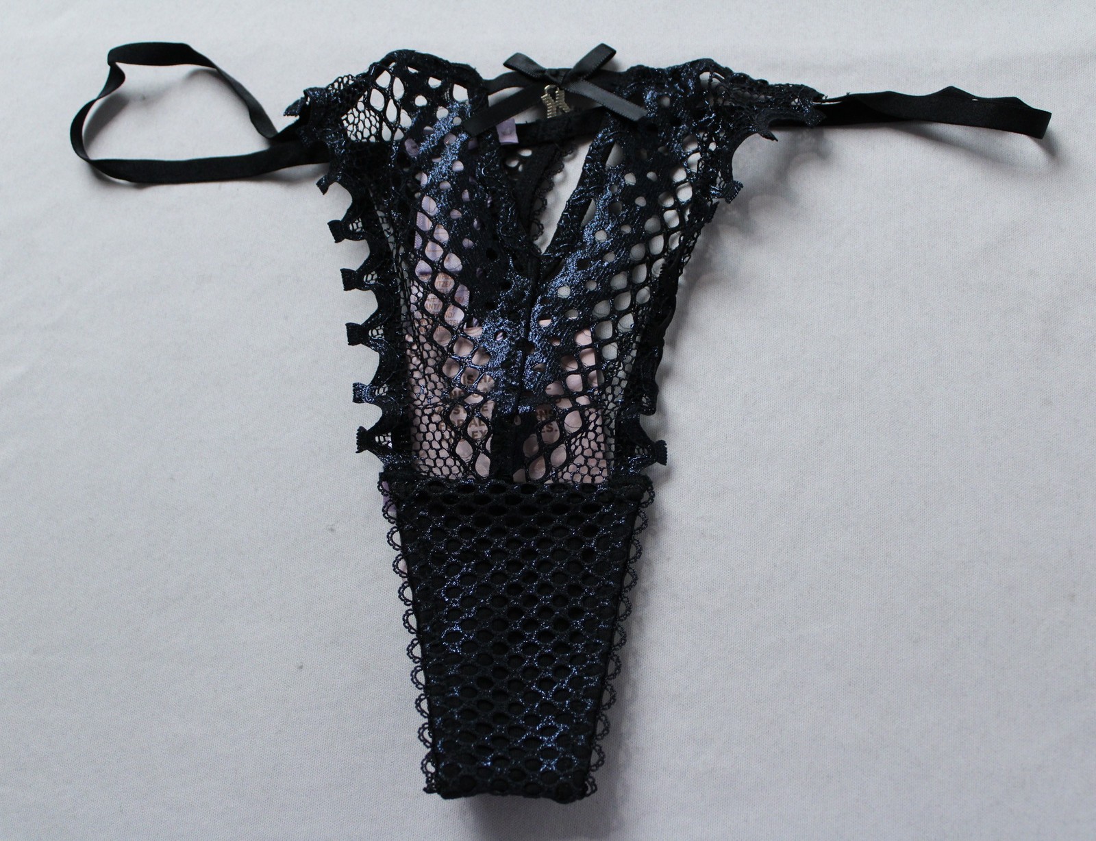Savage X Fenty Women’s Starlet Nights Thong DH3 Black Caviar/Black Foil NWT