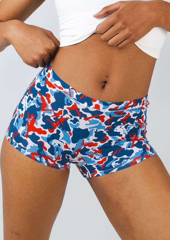 Shinesty Women’s Boyshort Panties XL Camouflage Red White Blue USA Sexy