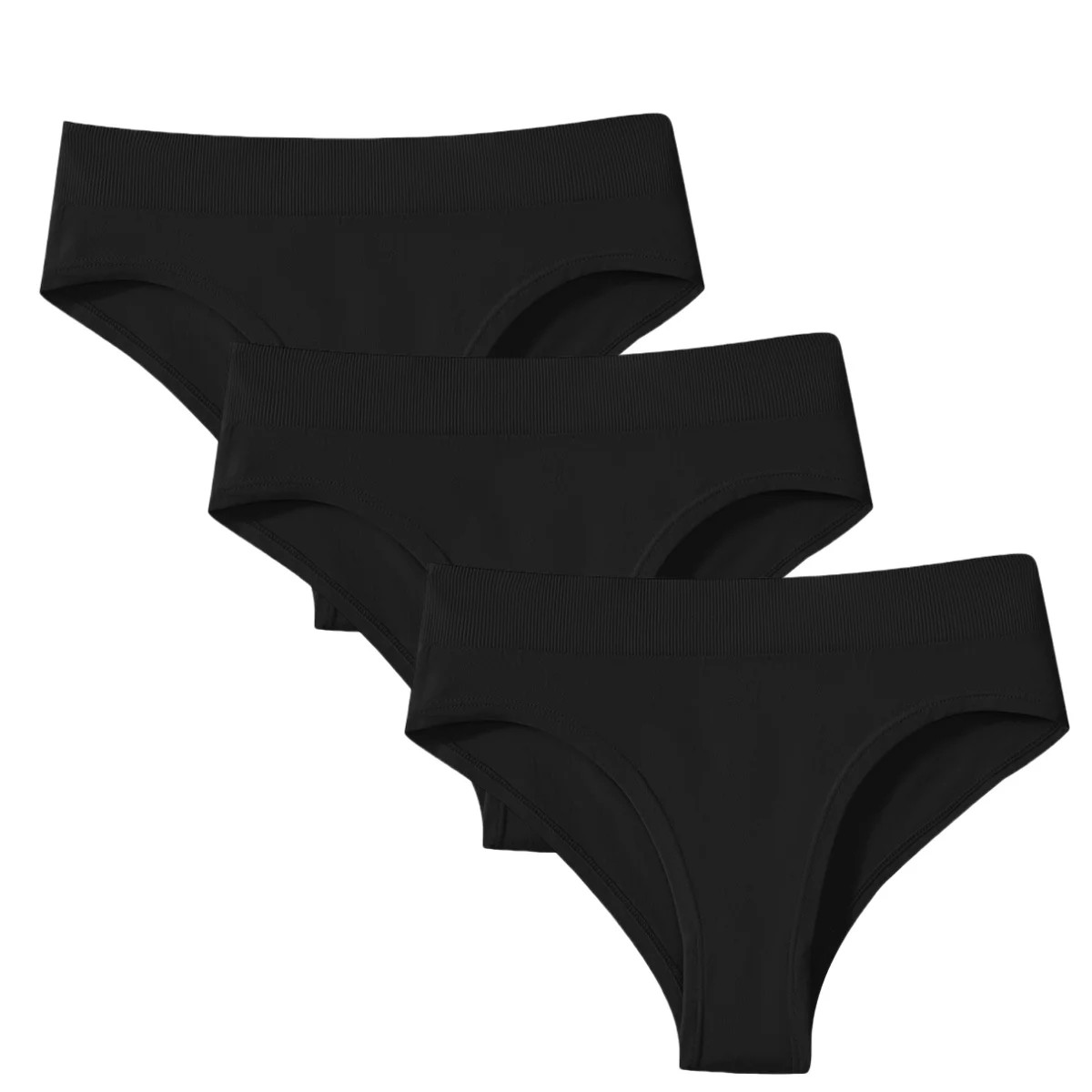 High Rise Classic Panties Women Cotton Crotch Full Coverage Comfort 3 Pcs