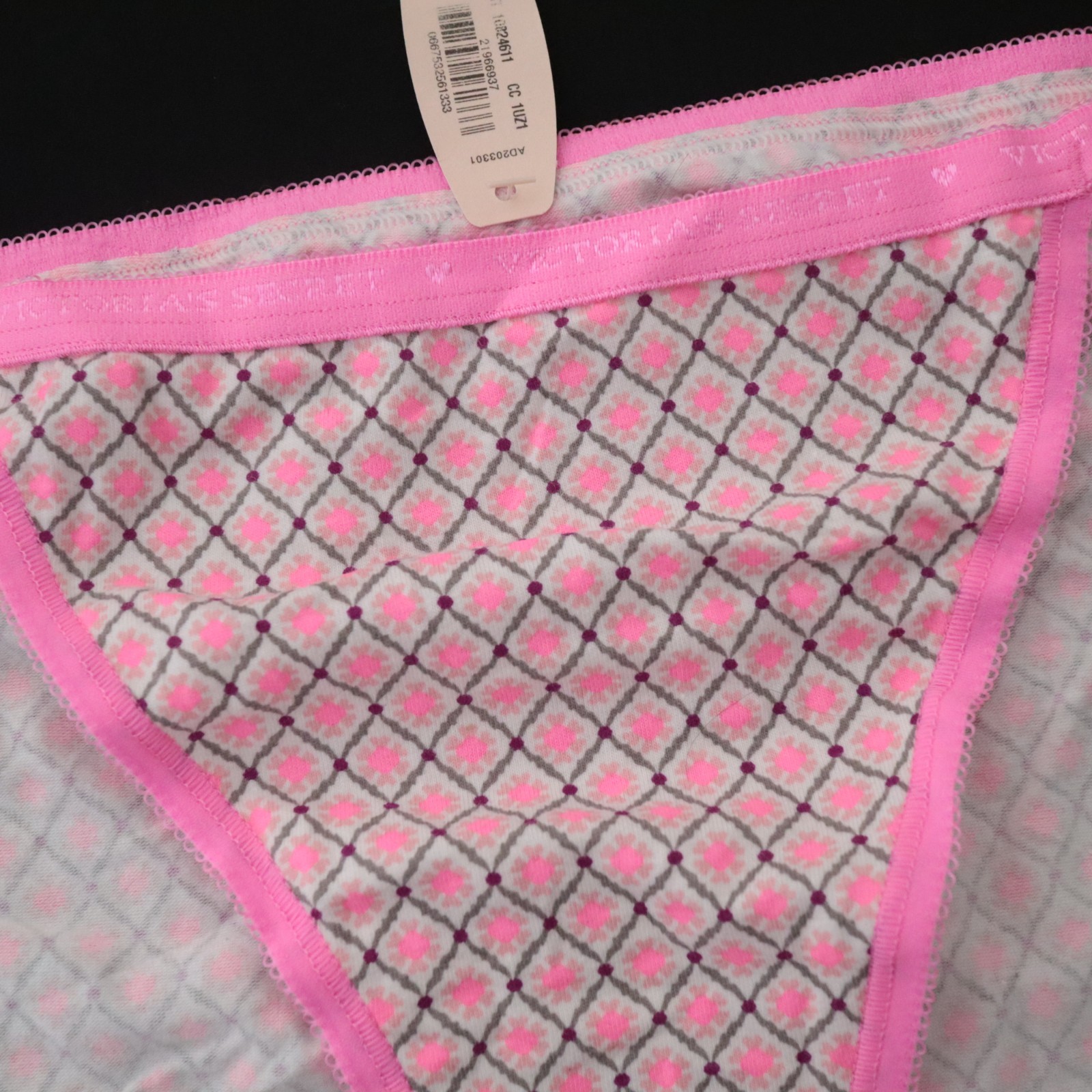 NEW Victoria’s Secret VTG 95% Cotton Signature Logo String Bikini Panty LARGE