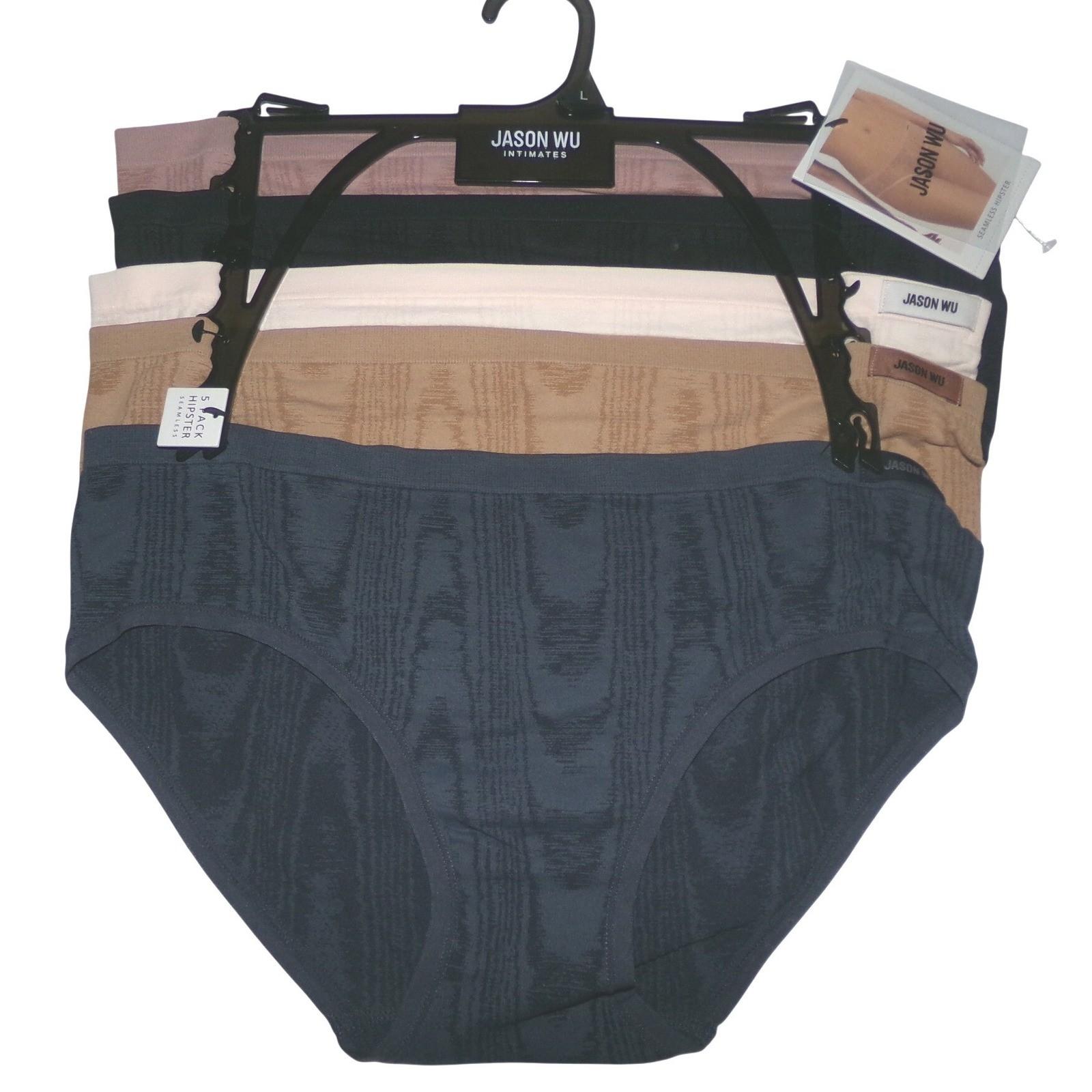 Jason Wu Intimates Womens SZ LRG 5 Pack Seamless Hipster Underwear Set