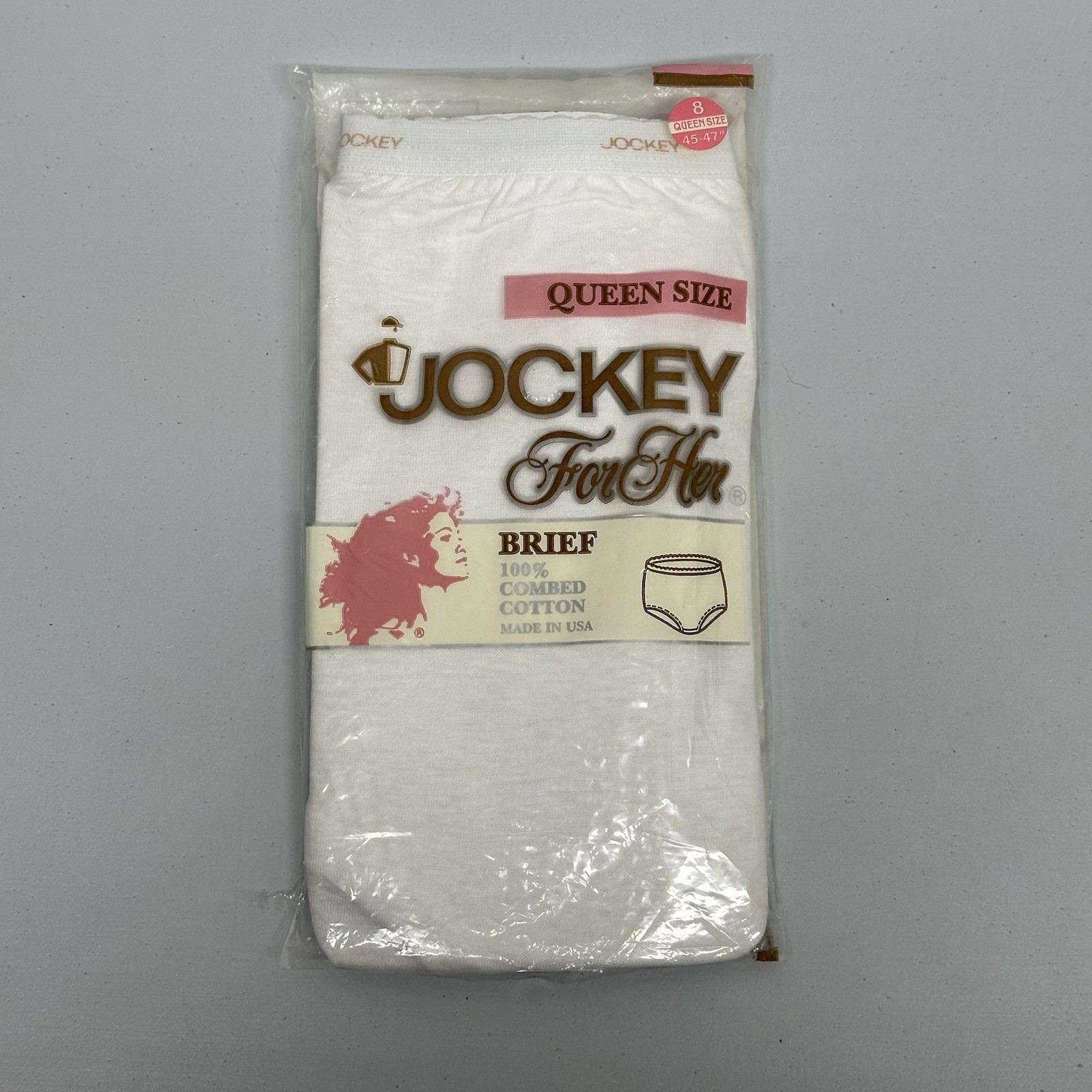 New Vintage 1987 Jockey For Her Granny Brief Size 8 100% Combed Cotton NOS