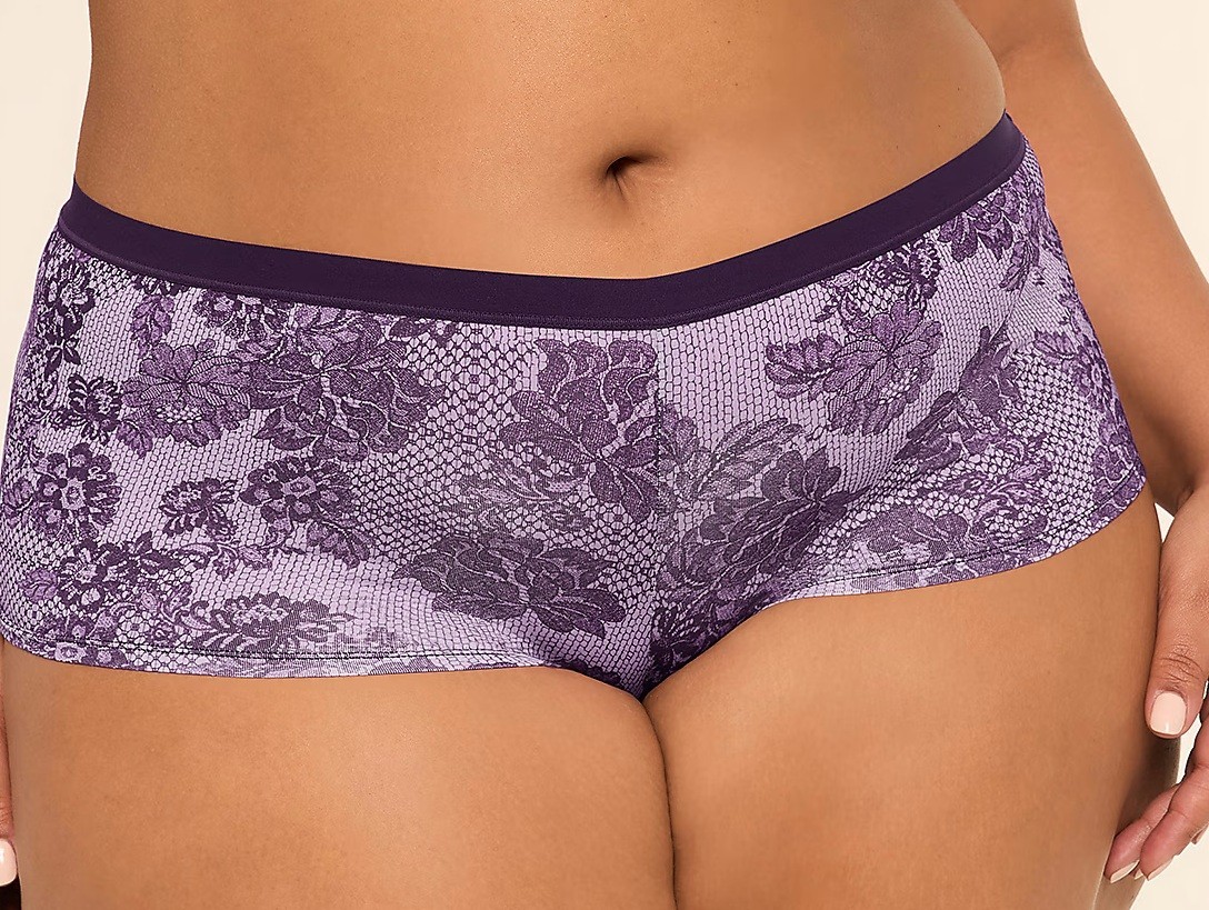NWT – Lane Bryant Purple Floral Boyshort Panties Size 26/28 – $12.50