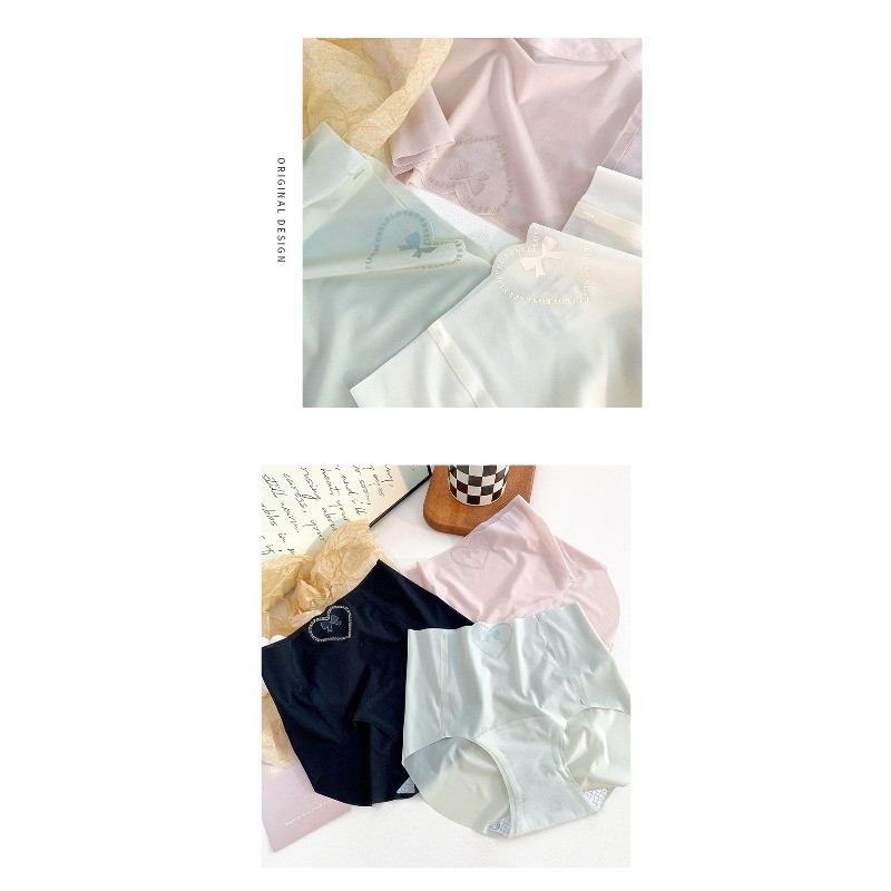 High Waisted Antibacterial Seamless Ice Silk Women’s Briefs New Soft Underwear