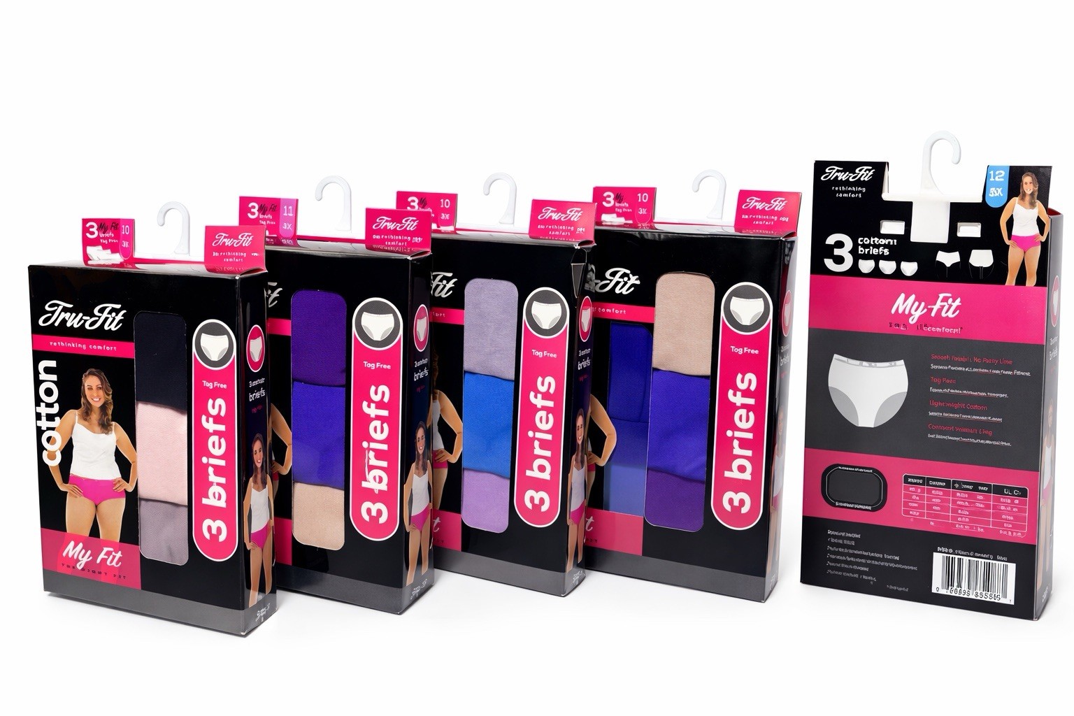 New TruFit 3 Pack My Fit Lightweight Cotton Briefs Plus Sizes 10, 11, 12, 13