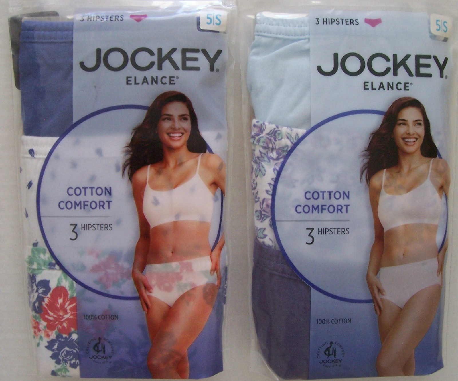 3 JOCKEY Elance 100% Combed Cotton Hipster Hipsters Panties Size 5 or 6 or 7 NIP