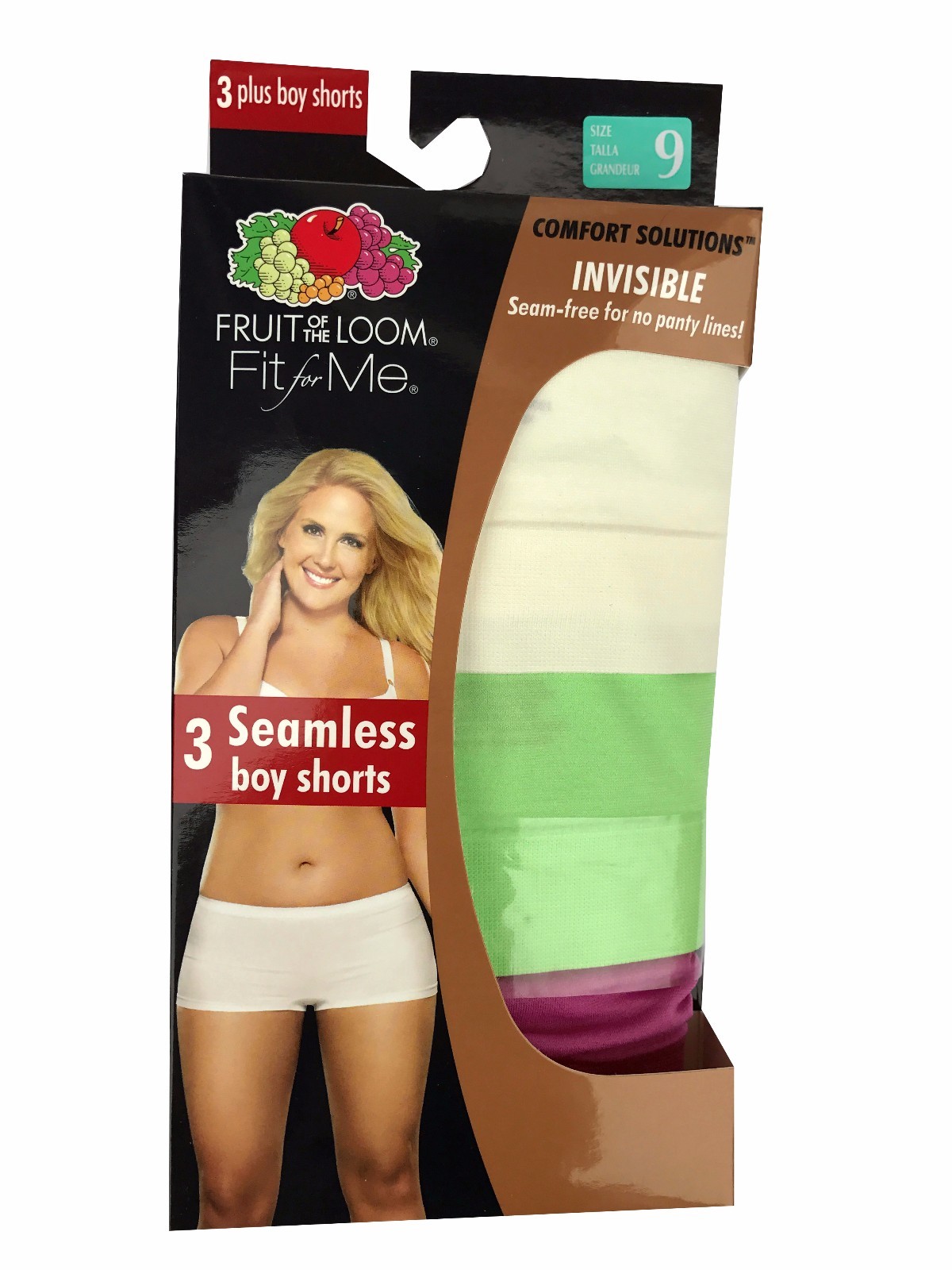Fit for Me® by Fruit of the Loom® Women’s 3-pack Seamless Boy Shorts INVISIBLE