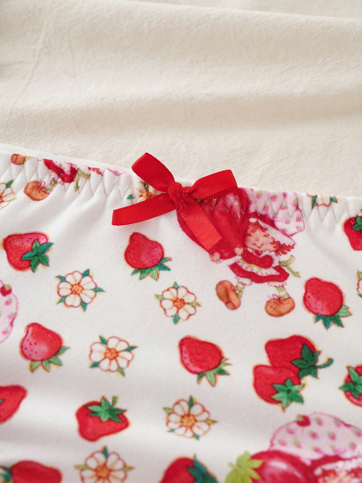 Strawberry Shortcake Kawaii Cute Sexy Y2K Red White Frilly Lace Brief Panty