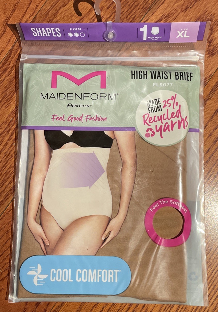 Womens Brief Panty Maidenform Flexees Shapewear Suntan Firm High Waist Size XL