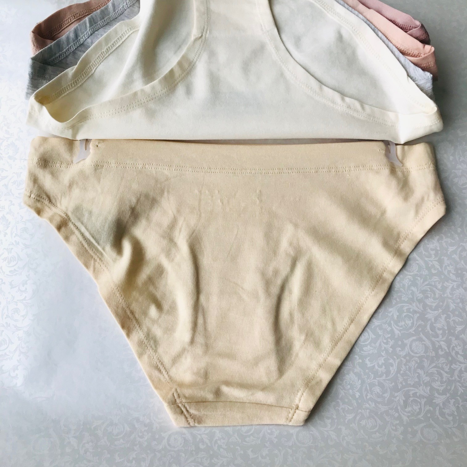 Danskin Intimates, Organic Cotton 95% Bikinis Panties , 5 Pack , Size : M
