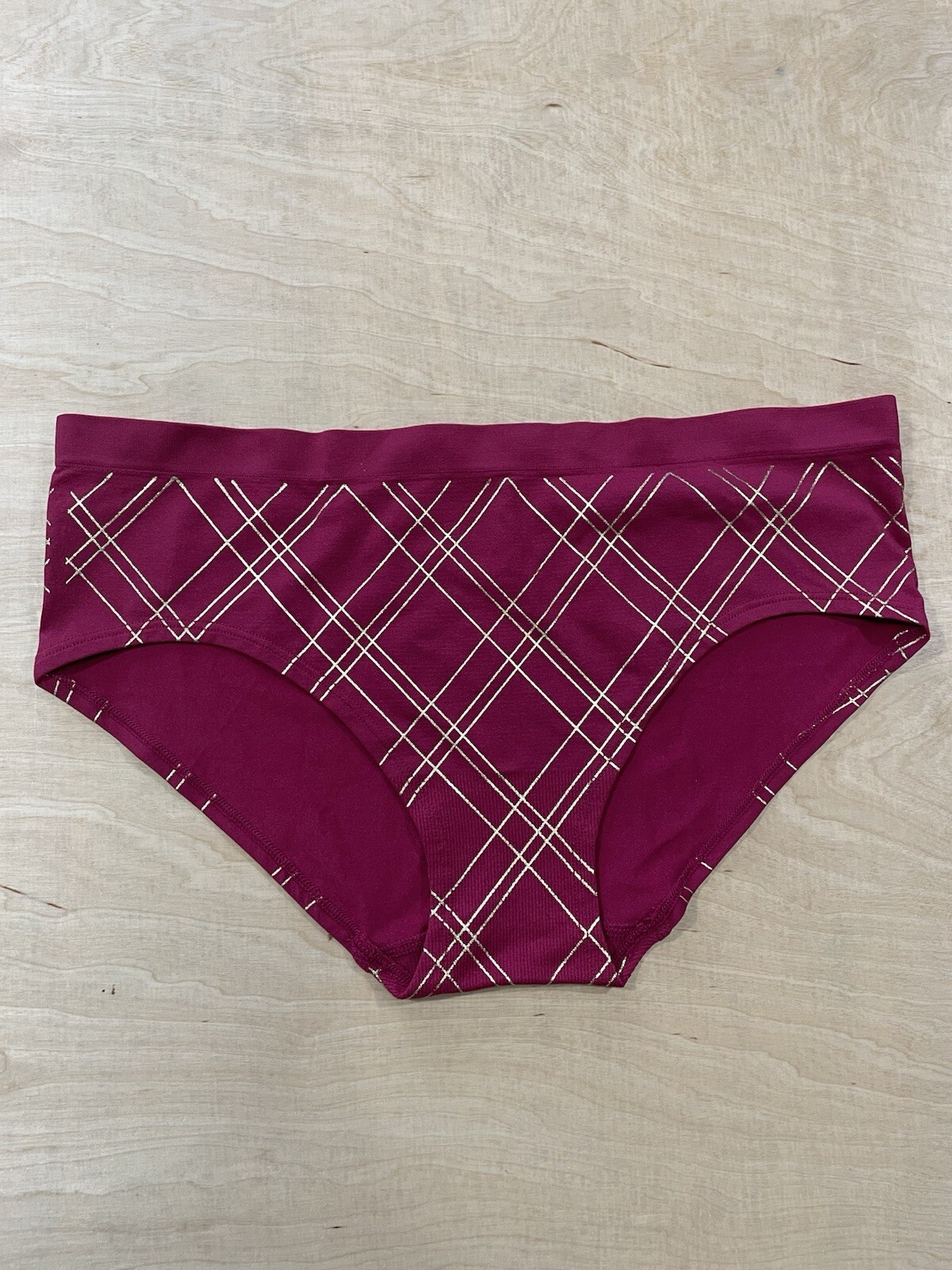Victoria’s Secret Hiphugger Hipster Panties Underwear Size XL Dark Cherry Gold