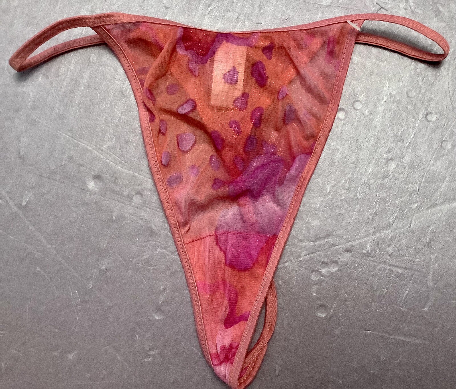 women panties string thongs CAPRICIA O’DARE Size M/6 Pink metallic sexy &comy
